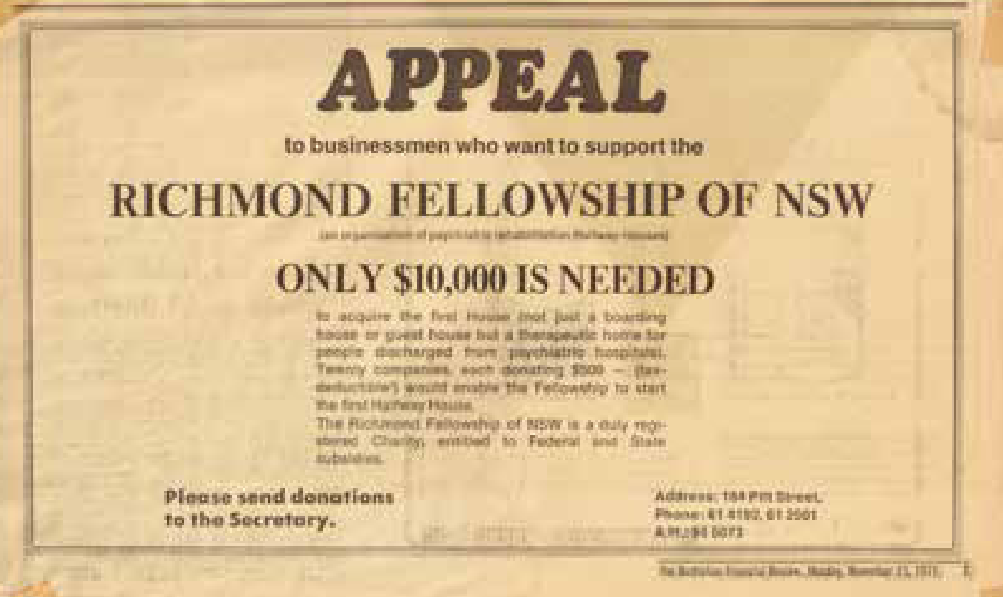 1973 – The Richmond Fellowship arrives