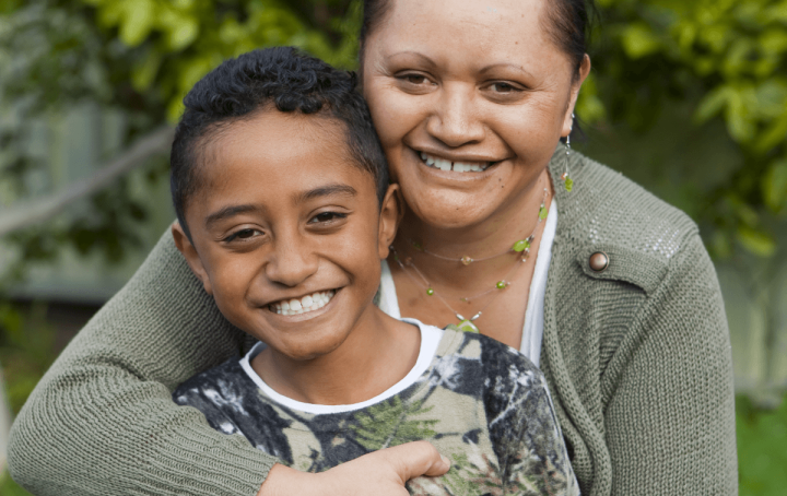 A women holding a child