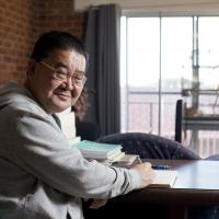 A man sitting at a table