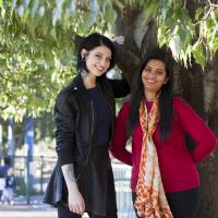 two young women smiling