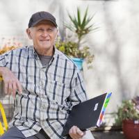 A man holding book