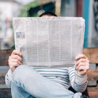 reading newspaper