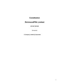 Constitution RichmondPRA Limited