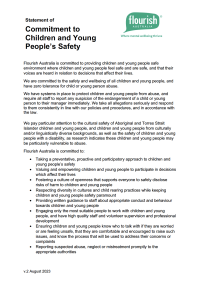 Statement of commitment tot children and young people's safety