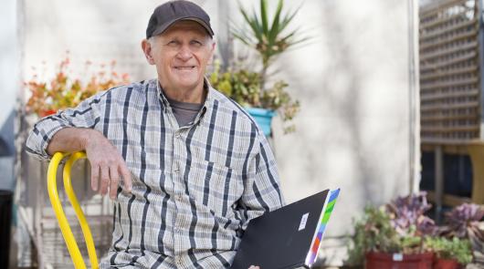 A man holding book